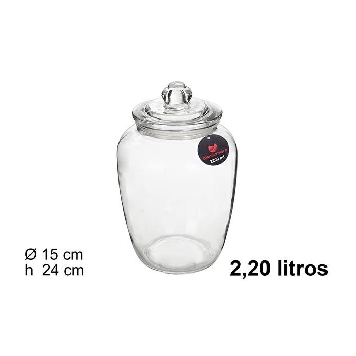 BARATTOLO VETRO CON COPERCHIO 24X15